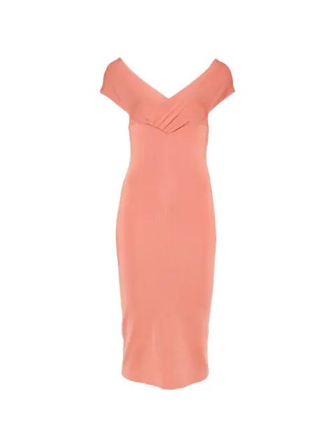 off-the-shoulder pleated dress by ELISABETTA FRANCHI