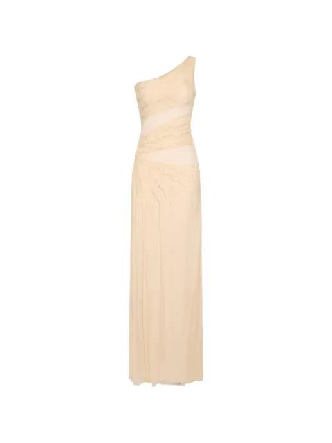 one-shoulder beaded maxi dress by ELISABETTA FRANCHI