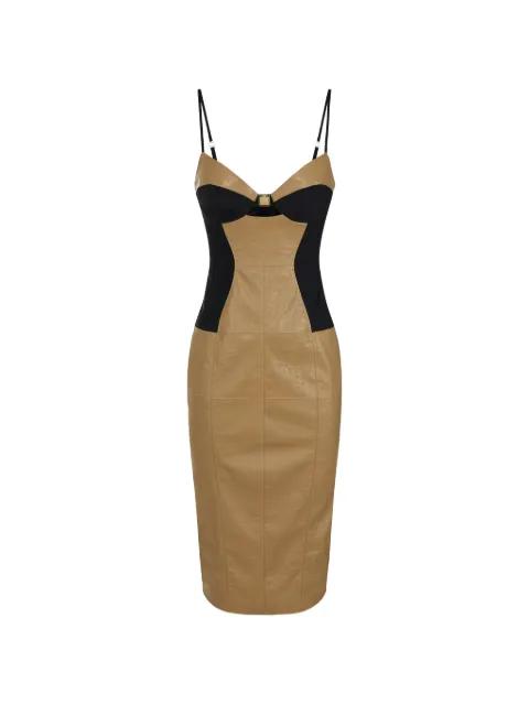 ostrich-effect panelled dress by ELISABETTA FRANCHI
