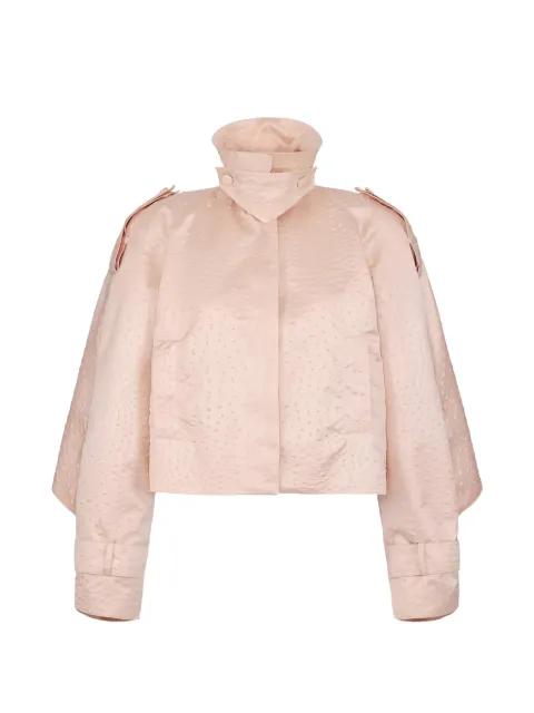 ostrich-print taffeta jacket by ELISABETTA FRANCHI