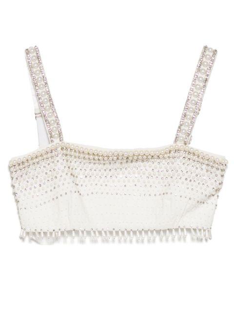pearl trimmed cropped vest by ELISABETTA FRANCHI