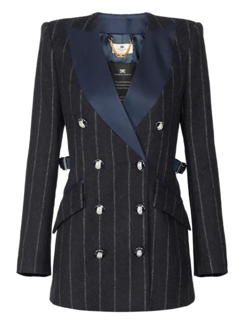 pinstripe satin-lapel blazer by ELISABETTA FRANCHI