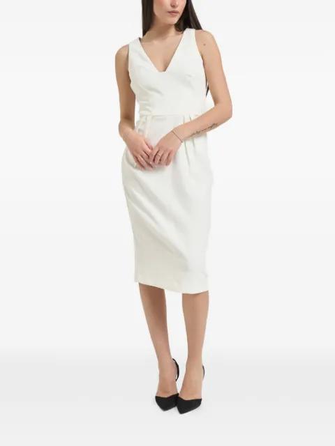 pleated V-neck sleeveless midi dress by ELISABETTA FRANCHI