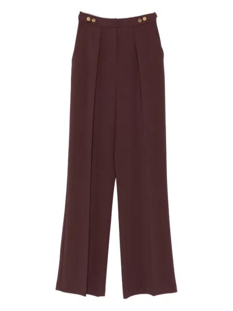 pleated button-detailing straight trousers by ELISABETTA FRANCHI