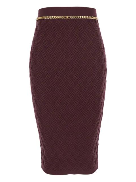 quilted chain-belt midi skirt by ELISABETTA FRANCHI