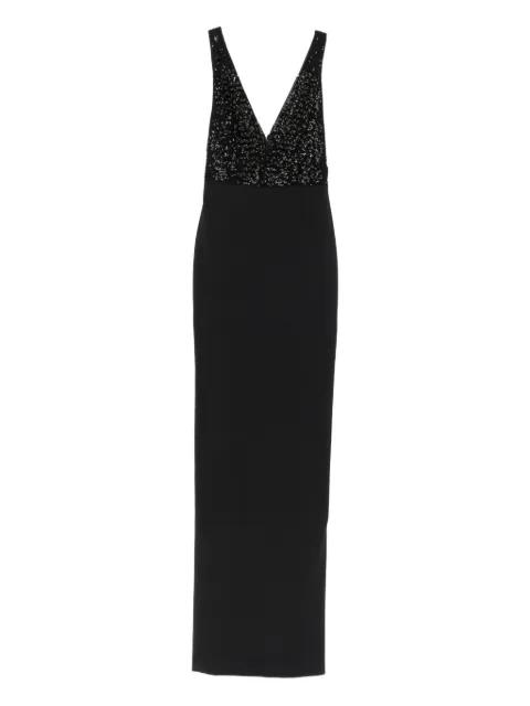rhinestones V-neck dress by ELISABETTA FRANCHI