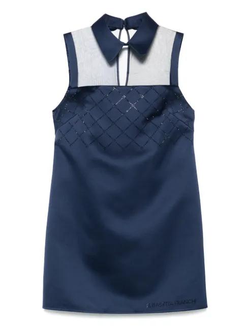 rhinestones satin mini dress by ELISABETTA FRANCHI