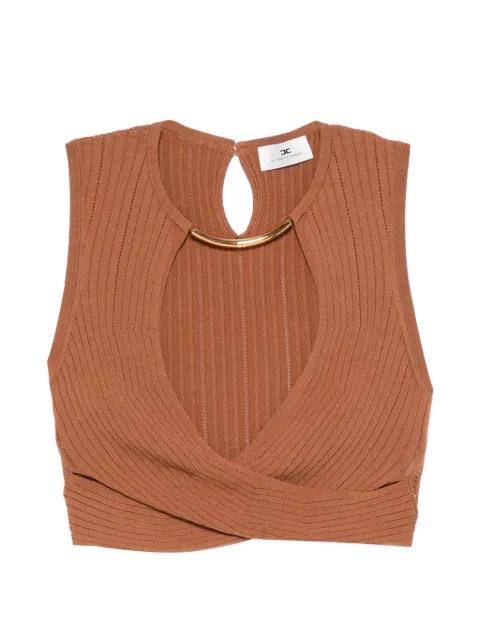 ribbed crossover top by ELISABETTA FRANCHI