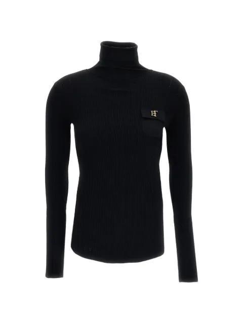 ribbed-knit logo-plaque sweater by ELISABETTA FRANCHI