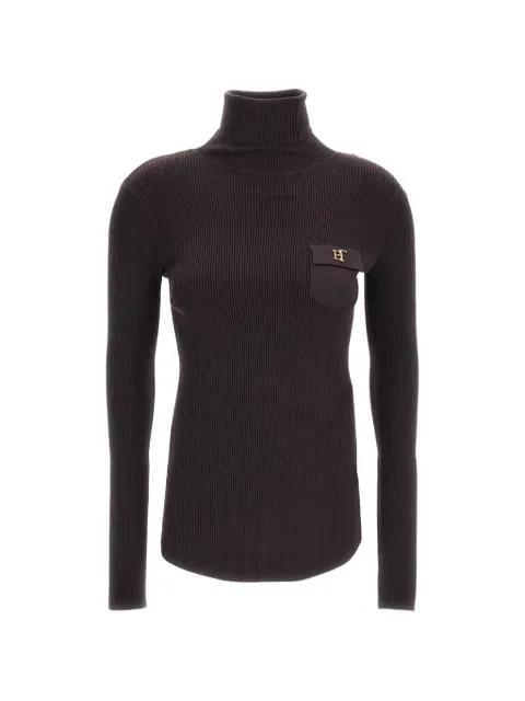 ribbed-knit logo-plaque sweater by ELISABETTA FRANCHI