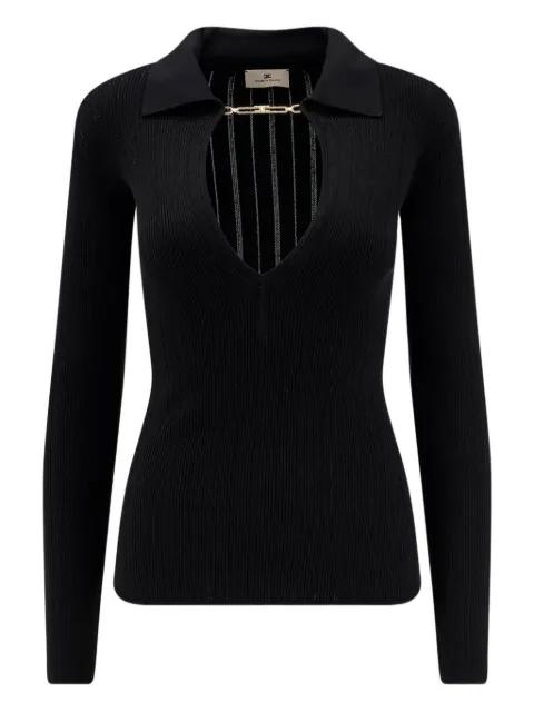 ribbed-knit polo-neck top by ELISABETTA FRANCHI