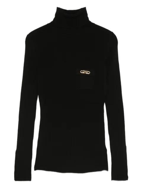 ribbed turtleneck embellished sweater by ELISABETTA FRANCHI