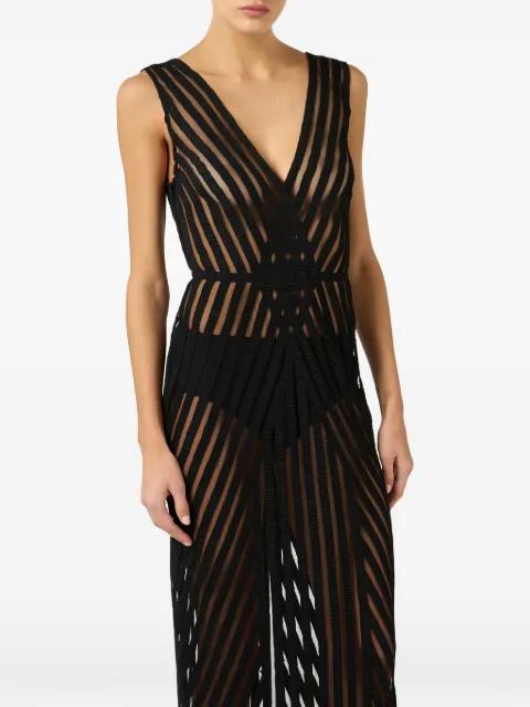 ribbon V-neck maxi dress by ELISABETTA FRANCHI