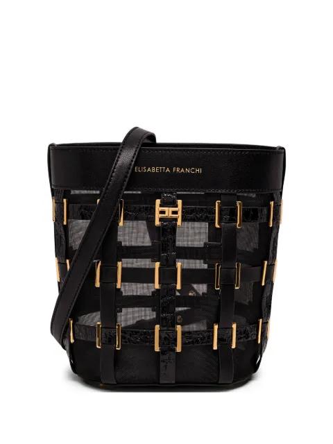 rings-detail mesh bucket bag by ELISABETTA FRANCHI