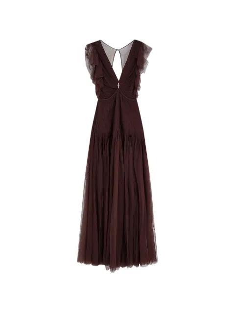 ruffled V-neck maxi dress by ELISABETTA FRANCHI