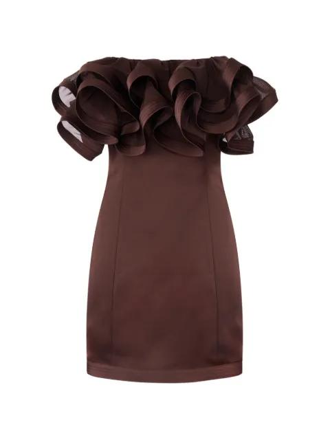 ruffled-detail strapless mini dress by ELISABETTA FRANCHI
