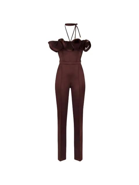 ruffled off-shoulder jumpsuit by ELISABETTA FRANCHI