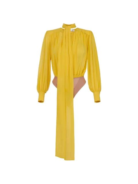 sash balloon-sleeve bodysuit by ELISABETTA FRANCHI