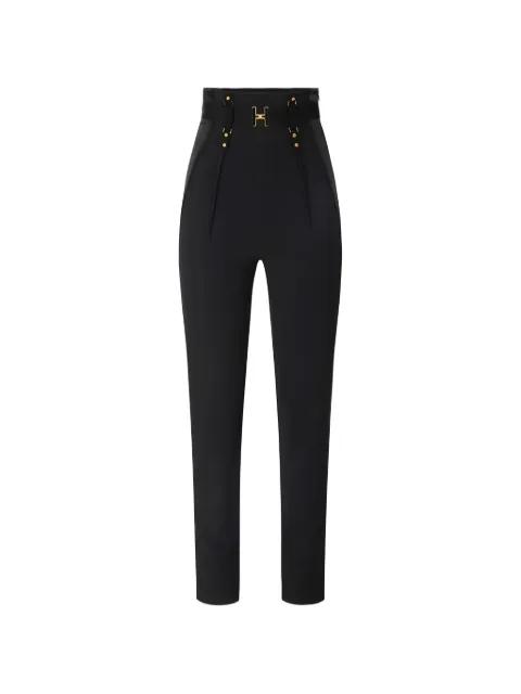 satin-inserts logo-belt trousers by ELISABETTA FRANCHI