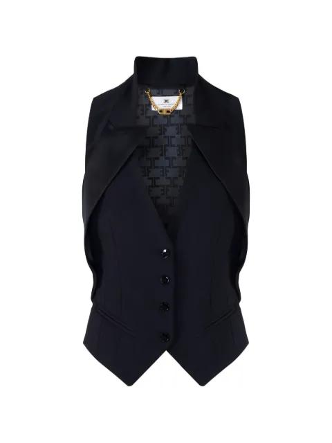 satin-lapel crêpe waistcoat by ELISABETTA FRANCHI