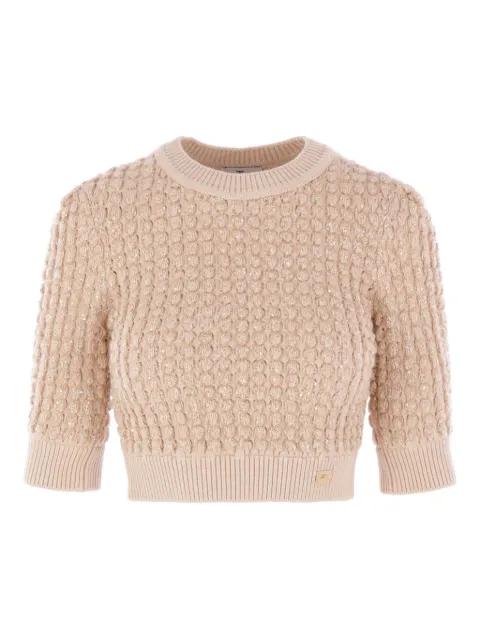 sequin-embellished cable-knit sweater by ELISABETTA FRANCHI