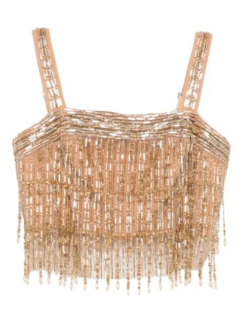 sequin-embroidered crepe top by ELISABETTA FRANCHI