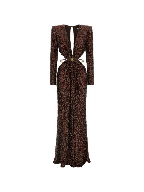 sequined V-neck evening dress by ELISABETTA FRANCHI