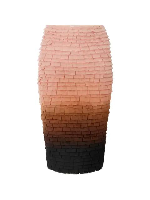 shaded ruffled midi skirt by ELISABETTA FRANCHI