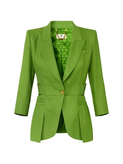 single breasted linen blend jacket by ELISABETTA FRANCHI