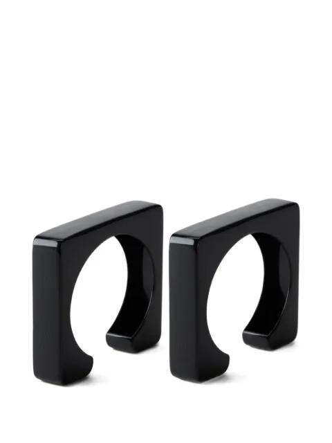 square rigid cuff bracelets (set of two) by ELISABETTA FRANCHI
