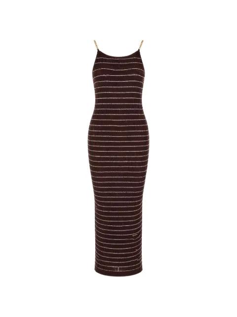 stripe-pattern chain-strap maxi dress by ELISABETTA FRANCHI