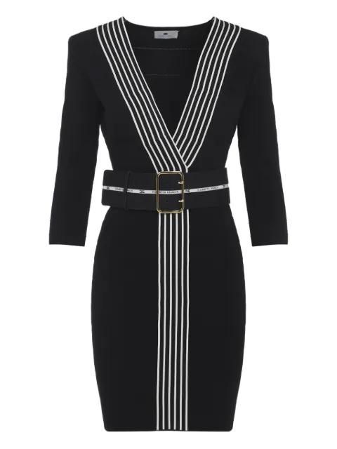 striped belted mini dress by ELISABETTA FRANCHI