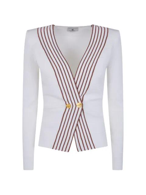 striped button sweater by ELISABETTA FRANCHI