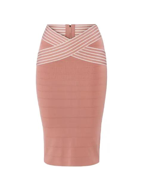 striped-detail midi skirt by ELISABETTA FRANCHI