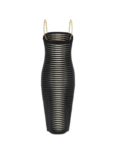 striped-pattern chain-strap midi dress by ELISABETTA FRANCHI