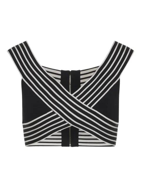 striped zip-fastening top by ELISABETTA FRANCHI