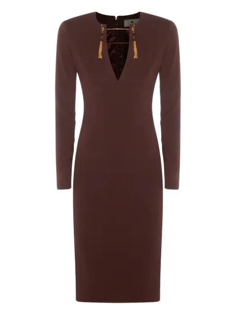 tassel-embellished long-sleeve dress by ELISABETTA FRANCHI