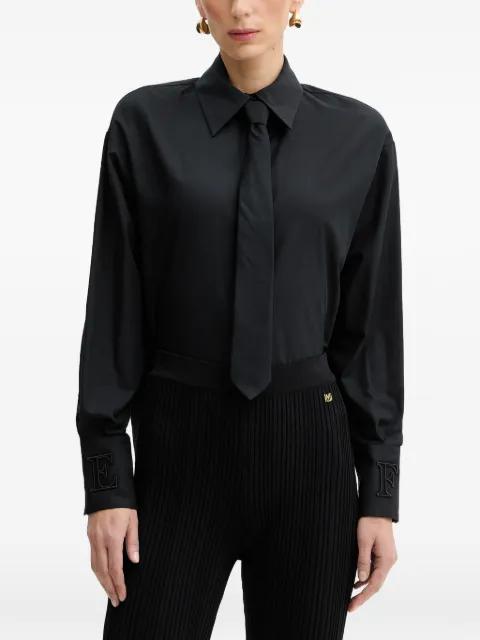 tie-detail embroidered-cuffs shirt by ELISABETTA FRANCHI