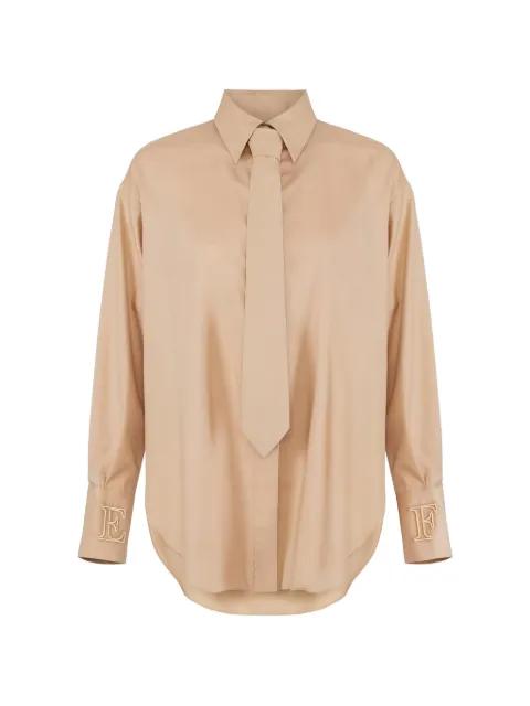 tie-detail logo-embroidery shirt by ELISABETTA FRANCHI