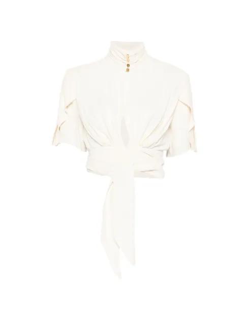 tie-waist short-sleeve blouse by ELISABETTA FRANCHI