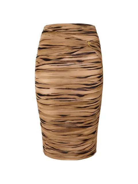 tiger-print jewel midi skirt by ELISABETTA FRANCHI