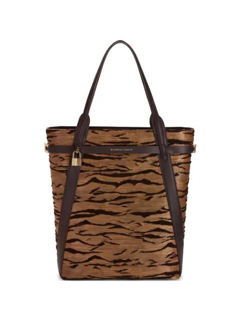 tiger-print padlock-detail shoulder bag by ELISABETTA FRANCHI