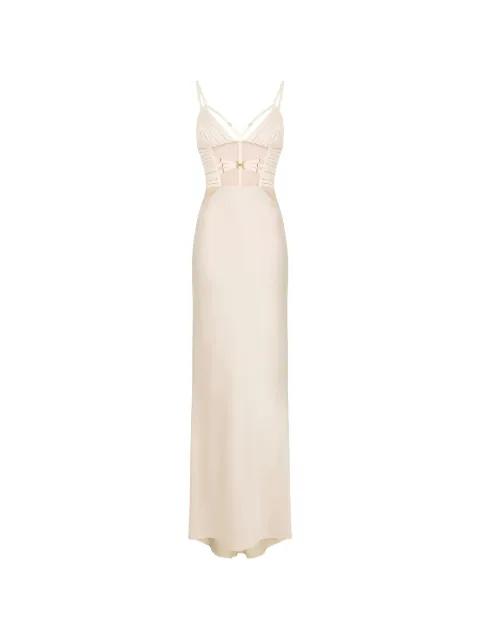 tulle-inserts maxi dress by ELISABETTA FRANCHI