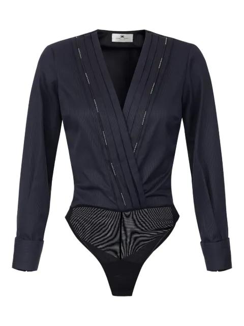 tuxedo-details logo-piping bodysuit by ELISABETTA FRANCHI