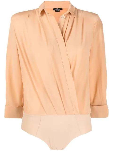 wrap-front long-sleeve bodysuit by ELISABETTA FRANCHI