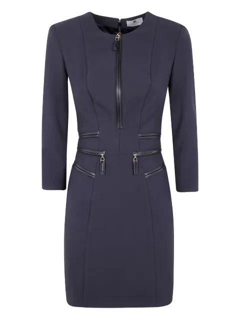 zip-detail three-quarter sleeve dress by ELISABETTA FRANCHI