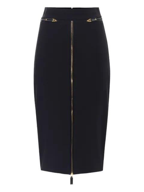 zip-front crêpe midi skirt by ELISABETTA FRANCHI