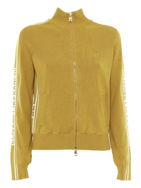 zip-front stripe-detail cardigan by ELISABETTA FRANCHI