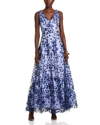 Embroidered 3D Appliqu&eacute; Gown by ELIZA J