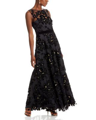 Flocked Tulle Gown by ELIZA J